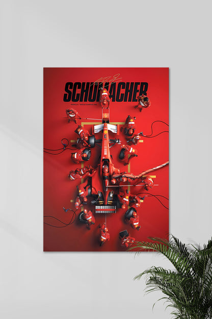Michael Schumacher Ferrari Pit Stop Poster