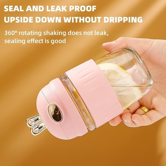 Rabbit Ear Glass Sipper Bottle with Straw | Cute Drinkware (Pink, Cream)